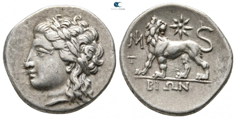 Ionia. Miletos 259-246 BC. ΒΙΩΝ (Bion), magistrate
Drachm AR

22 mm., 5,26 g....