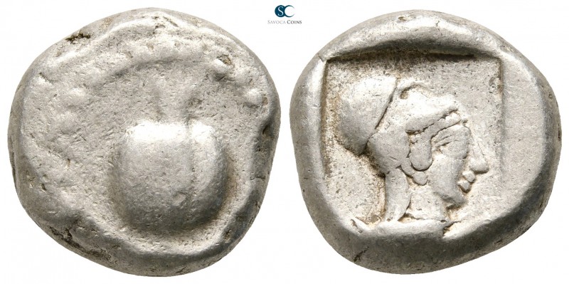 Pamphylia. Side 460-430 BC. 
Stater AR

19 mm., 10,72 g.

Pomegranate, dott...