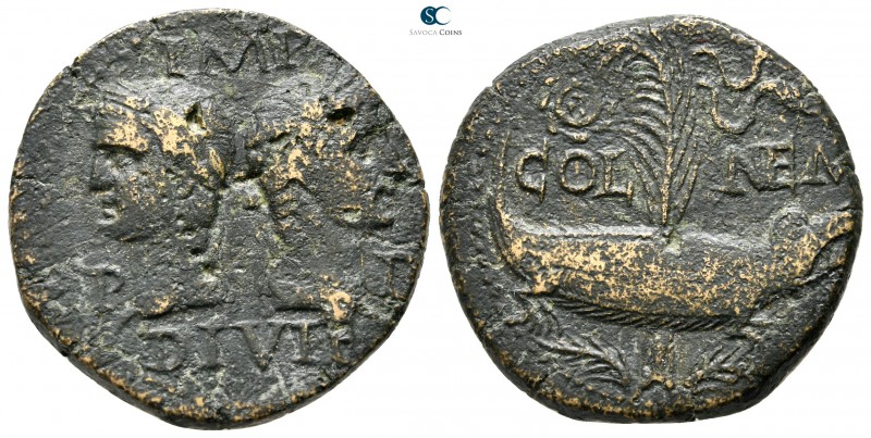Gaul. Nemausus. Augustus with Agrippa 27 BC-AD 14. 
Bronze Æ

27 mm., 12,59 g...