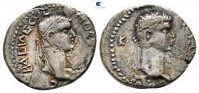 Kings of Pontos. Polemo II, with Nero AD 38-64. Dated RY 20=AD 57/8. Drachm AR