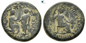 Lydia. Sardeis. Tiberius AD 14-37. ΙΟΥΛΙΟΣ ΚΛΕΩΝ and ΜΕΜΝΩΝ (Julius Kleon and Memnon), magistrates. Bronze Æ