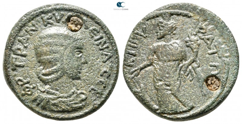 Phrygia. Kibyra. Tranquillina AD 241-244. 
Bronze Æ

22 mm., 7,53 g.

Φ Ρ Τ...