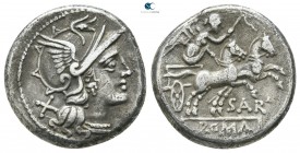 Atilius Saranus 155 BC. Rome. Denarius AR