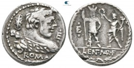 P. Cornelius Lentulus Marcellinus M.f. 100 BC. Rome. Denarius AR
