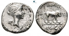 The Triumvirs. Mark Antony 43 BC. Lugdunum (Lyon). Quinarius AR