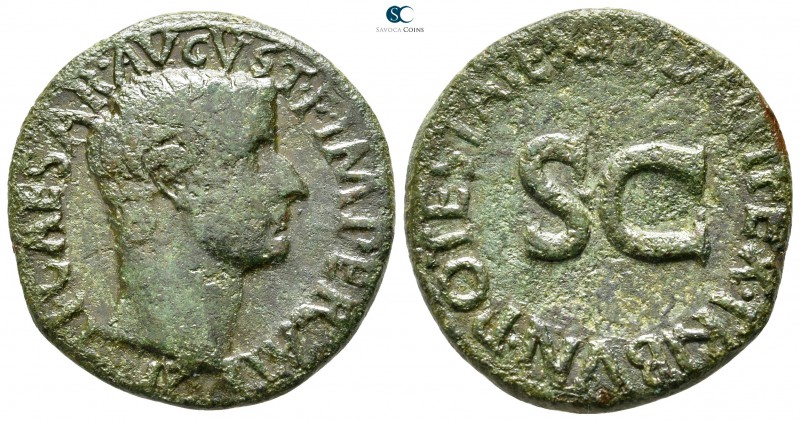 Augustus 27 BC-AD 14. Rome
As Æ

28 mm., 10,20 g.

[TI] CAESAR AVGVST F IMP...