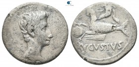 Augustus 27 BC-AD 14. Spanish mint . Denarius AR