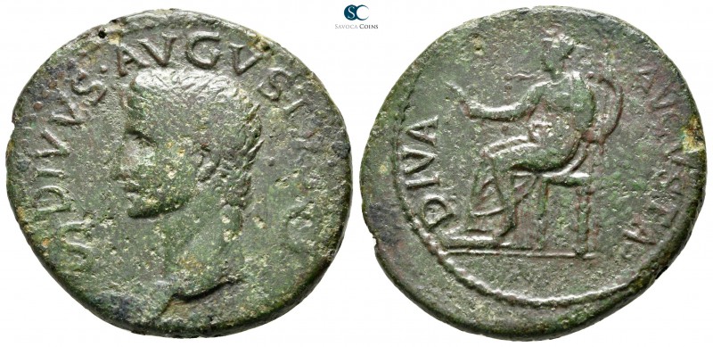 Divus Augustus Died AD 14. Struck under Claudius, AD 41/2. Rome
Dupondius Æ

...