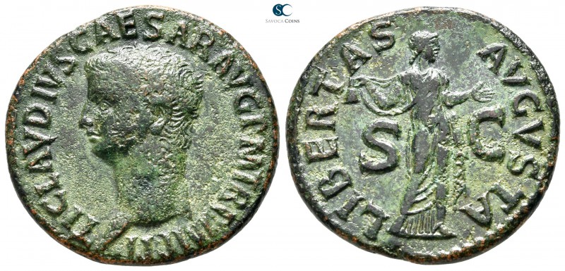 Claudius AD 41-54. Rome
As Æ

29 mm., 11,05 g.

TI CLAVDIVS CAESAR AVG P M ...