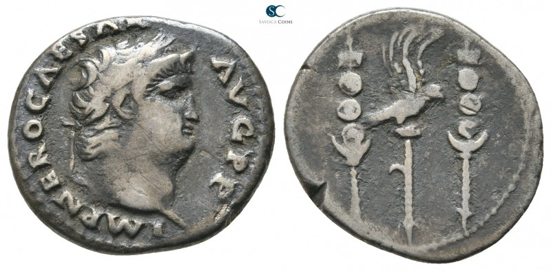 Nero AD 54-68. Rome
Denarius AR

18 mm., 3,19 g.

IMP NERO CAESAR AVG P P, ...