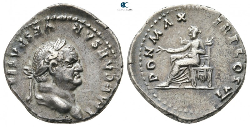 Vespasian AD 69-79. Rome
Denarius AR

19 mm., 3,44 g.

IMP CAESAR VESPAS[IA...