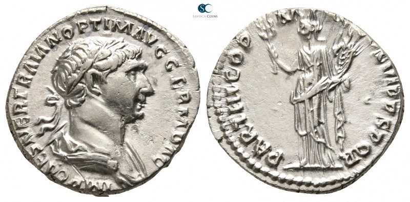 Trajan AD 98-117. Rome
Denarius AR

18 mm., 3,09 g.

IMP CAES NER TRAIAN OP...