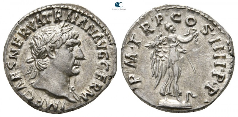 Trajan AD 98-117. Rome
Denarius AR

18 mm., 3,35 g.

IMP CAES NERVA TRAIAN ...