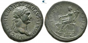 Trajan AD 98-117. Rome. Sestertius Æ