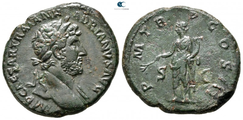 Hadrian AD 117-138. Rome
As Æ

27 mm., 10,24 g.

IMP CAESAR TRAIAN HADRIANV...