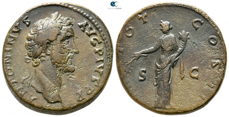 Antoninus Pius AD 138-161. Rome
Sestertius Æ

34 mm., 26,78 g.

ANTONINVS A...