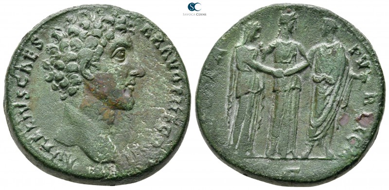 Marcus Aurelius as Caesar AD 139-161. Struck AD 145. Rome
Sestertius Æ

31 mm...