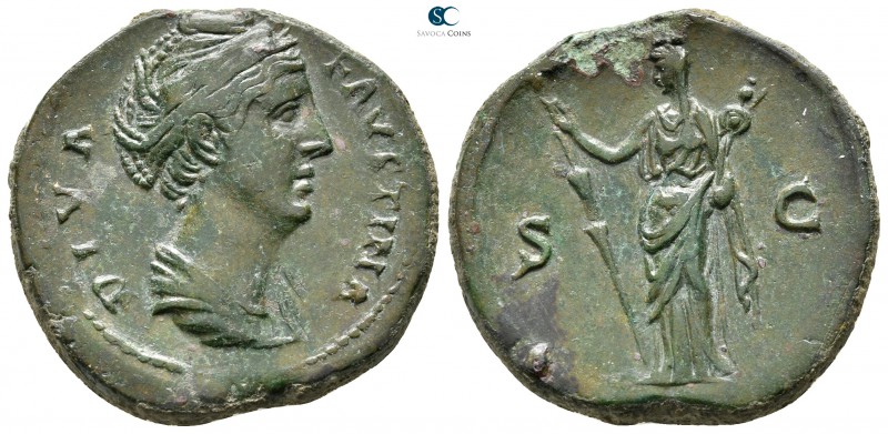 Diva Faustina I AD 140-141. Rome
As Æ

27 mm., 12,88 g.

DIVA FAVSTINA, dra...