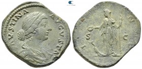 Faustina II AD 147-175. Rome. Sestertius Æ