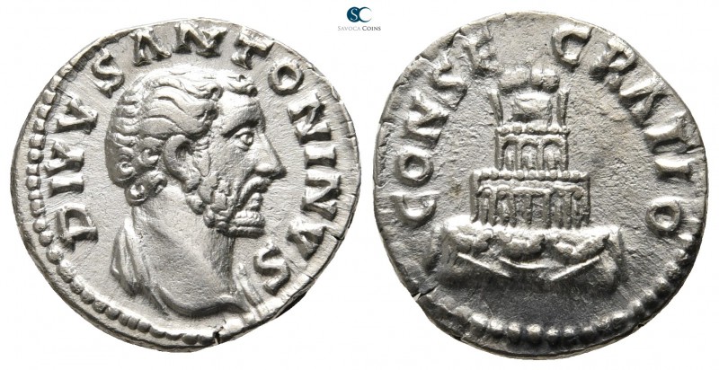 Divus Antoninus Pius Died AD 161. Rome
Denarius AR

17 mm., 3,16 g.

DIVVS ...