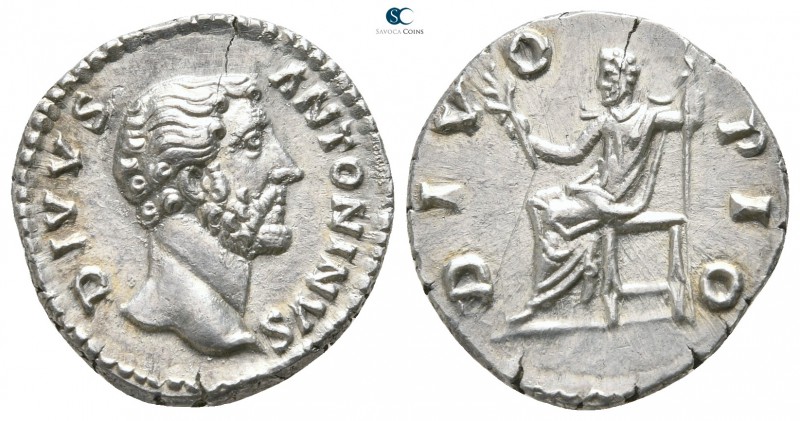 Divus Antoninus Pius AD 161. Struck under Marcus Aurelius. Rome
Denarius AR

...