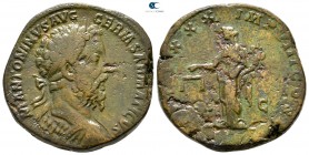 Marcus Aurelius AD 161-180. Struck AD 176. Rome. Sestertius Æ