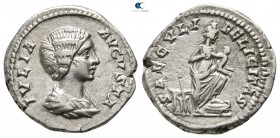 Julia Domna, wife of Septimius Severus AD 193-217. Struck AD 196-211. Rome. Denarius AR