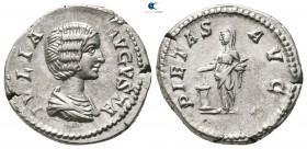 Julia Domna, wife of Septimius Severus AD 193-217. Struck AD 196-211. Rome. Denarius AR