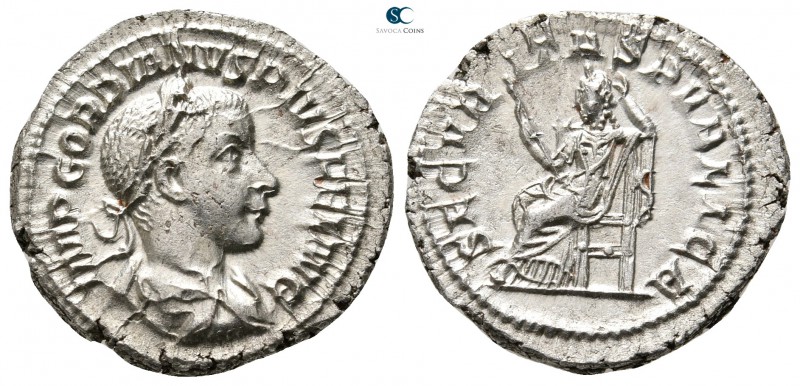 Gordian III AD 238-244. Rome
Denarius AR

21 mm., 3,19 g.

IMP GORDIANVS PI...