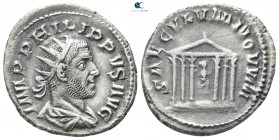 Philip I Arab AD 244-249. Ludi Saeculares (Secular Games) issue, commemorating the 1000th anniversary of Rome, AD 249. Rome. Antoninianus AR