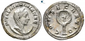 Diva Mariniana AD 254-256. Struck under Valerian I.. Rome. Antoninianus Æ silvered