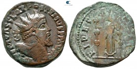 Postumus, Usurper in Gaul AD 260-269. Lugdunum (Lyon). Double Sestertius Æ