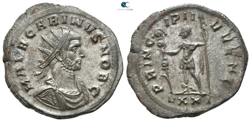 Carinus, as Caesar AD 282-283. Ticinum
Antoninianus Æ silvered

24 mm., 3,81 ...