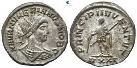 Numerian, as Caesar AD 282-283. Ticinum. Antoninianus Æ silvered