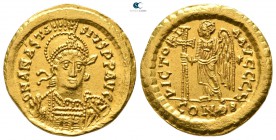 Anastasius I AD 491-518. Struck AD 492-507. Constantinople. 6th officina. Solidus AV