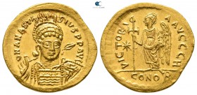 Anastasius I AD 491-518. Struck circa AD 507. Constantinople. 8th officina. Solidus AV