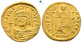 Maurice Tiberius AD 582-602. Struck AD 583-601. Constantinople. 7th officina. Solidus AV