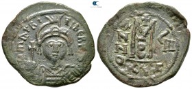 Maurice Tiberius AD 582-602. Dated RY 8=AD 589/90. Cyzicus. Follis Æ