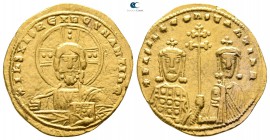 Basil II Bulgaroktonos, with Constantine VIII AD 976-1025. Struck AD 977. Constantinople. Histamenon Nomisma AV