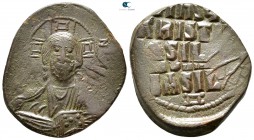 Attributed to Constantine IX Monomachus AD 1042-1055. Constantinople. Follis Æ