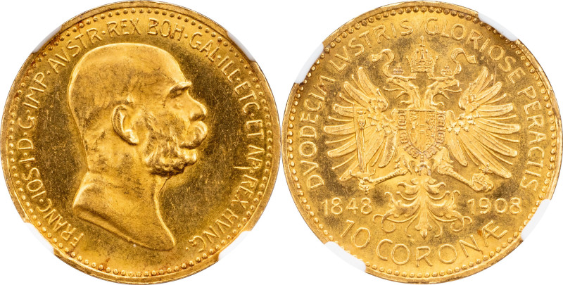 Franz Joseph I., 10 Kronen 1848-1908, Vienna Habsburg, Franz Joseph I., 10 Krone...