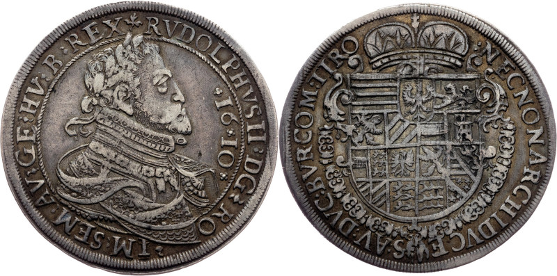 Rudolph II., 1 Thaler 1610, Hall Habsburg, Rudolph II., 1 Thaler 1610, Hall, 28,...