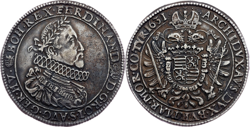 Ferdinand II., 1 Thaler 1631, KB, Kremnitz Habsburg, Ferdinand II., 1 Thaler 163...