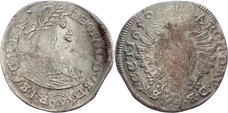 Leopold I., 15 Kreuzer 1659, Vienna Habsburg, Leopold I., 15 Kreuzer 1659, Vienn...