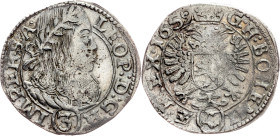 Leopold I., 3 Kreuzer 1659, Kuttenberg