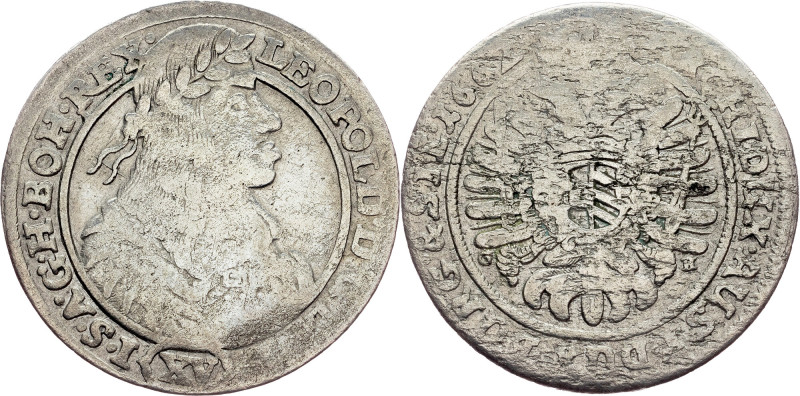 Leopold I., 15 Kreuzer 1662, GH, Breslau Habsburg, Leopold I., 15 Kreuzer 1662, ...