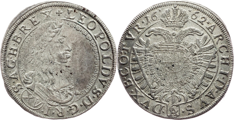 Leopold I., 15 Kreuzer 1662, Vienna Habsburg, Leopold I., 15 Kreuzer 1662, Vienn...