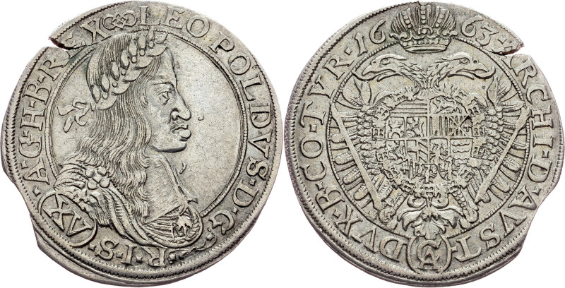 Leopold I., 15 Kreuzer 1663, Vienna Habsburg, Leopold I., 15 Kreuzer 1663, Vienn...