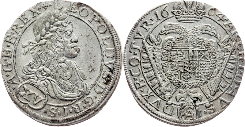 Leopold I., 15 Kreuzer 1664, Vienna Habsburg, Leopold I., 15 Kreuzer 1664, Vienn...