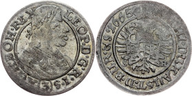 Leopold I., 3 Kreuzer 1665, SH, Breslau